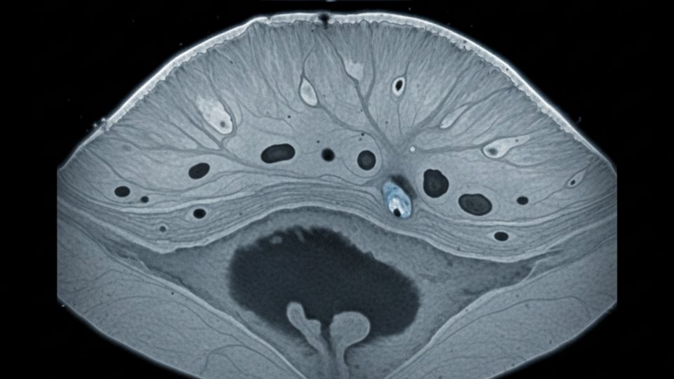 MRT-Bild des menschlichen Augapfels in Querschnittsansicht, zeigt die anatomischen Strukturen des Au.